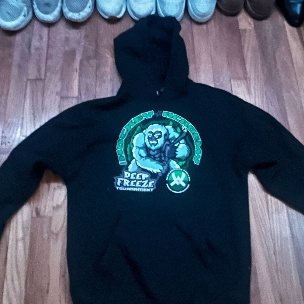 Black Graphic Champion Hoodie